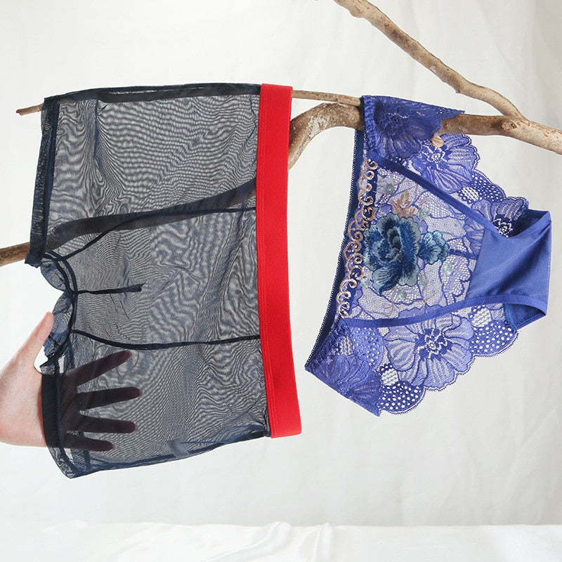 Cute Matching Ice Silk Couple Underwear in 3 Colors – BigBeryl