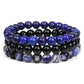 Set Of 3 Natural Stone 8MM Beads Bracelets - BigBeryl