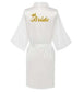 Navy Blue Satin Bridal Shower Robes With Silver Letters BigBeryl