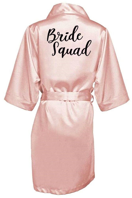 Pink Satin Bride And Bridesmaid Robes
