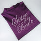 Royal Purple Satin Bride & Bridesmaid Bridal Party Robes with Rhinestone Writing