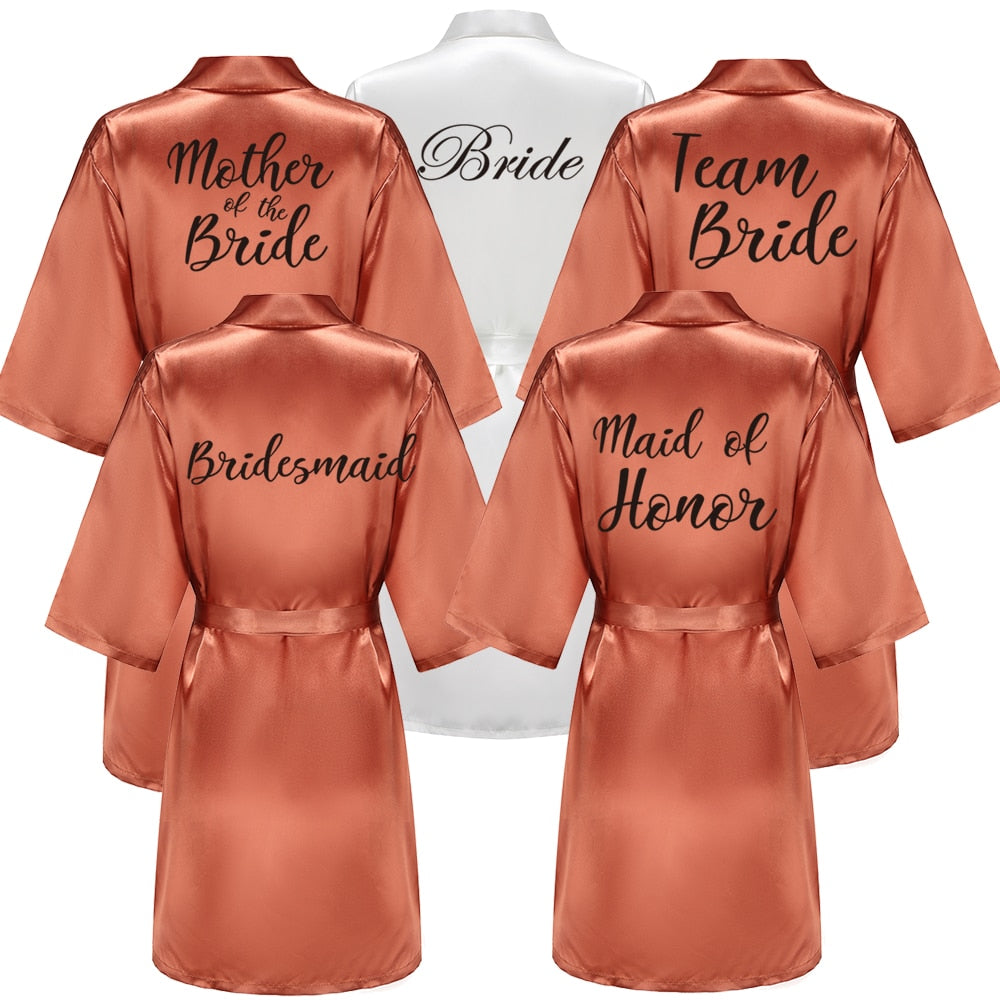 Caramel Satin Unique Bridesmaids Robe For Hen Party BigBeryl