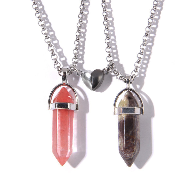 New Natural Stone Magnetic Couple Necklaces