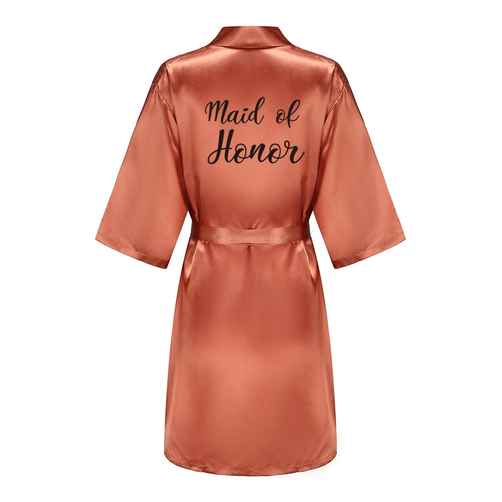 Caramel Satin Unique Bridesmaids Robe For Hen Party BigBeryl