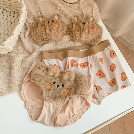 Winter Plush Couple Underwear Set BigBeryl
