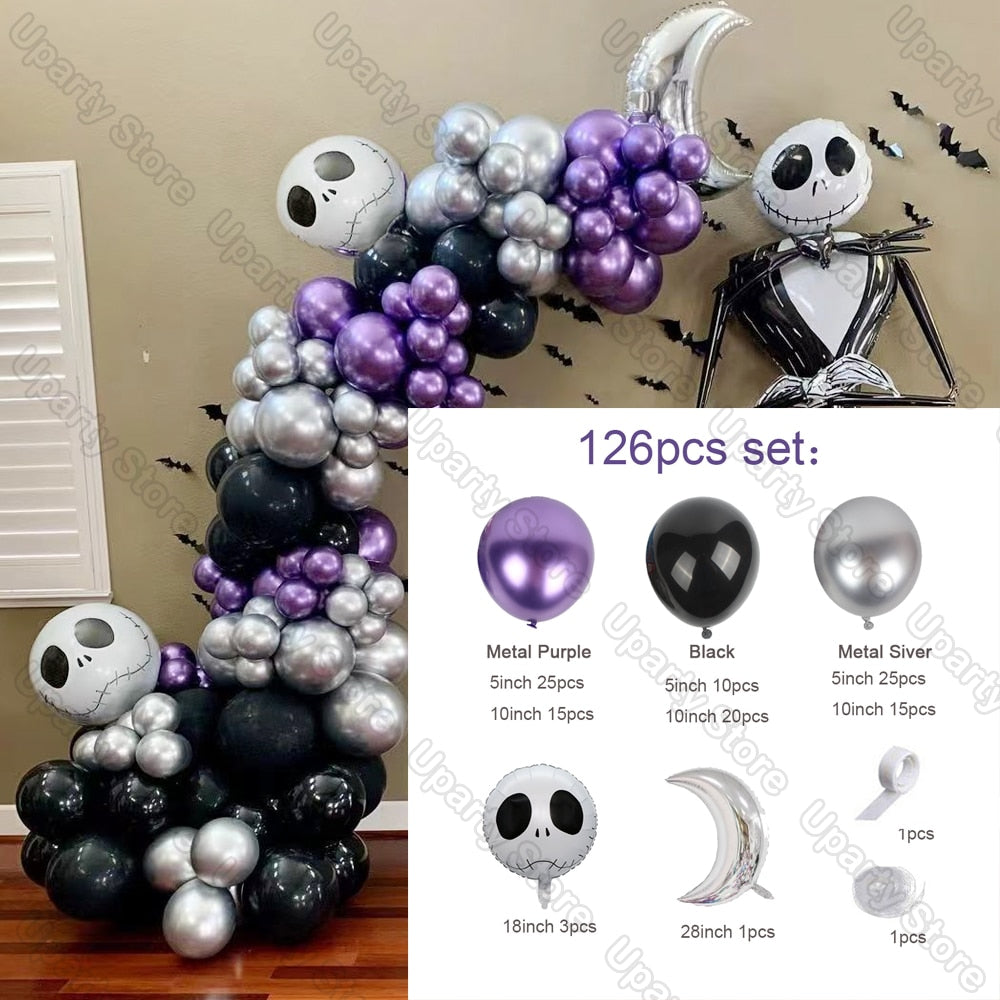 Black Purple Halloween Balloons Arch Kit