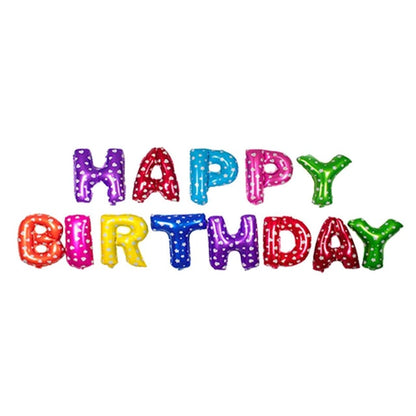 HAPPY BIRTHDAY Balloons Banner in 12 Colors - BigBeryl