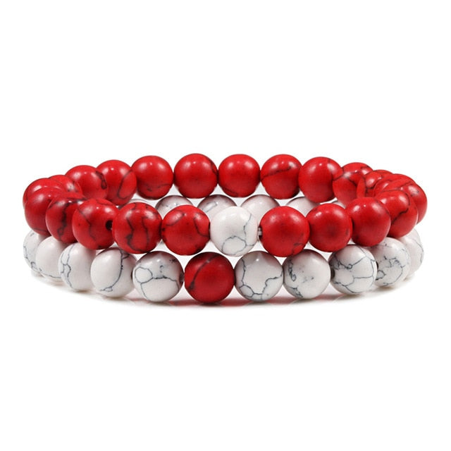 Red Jasper Beads Bracelet Set - BigBeryl