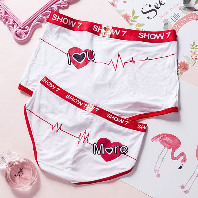 I Love You Printed Couples Matching Underwear Set