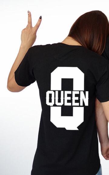 King And Queen Shirts in White Red & Black - BigBeryl