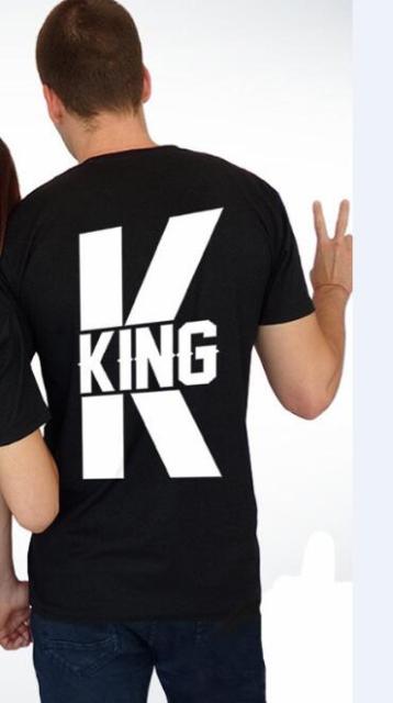 King And Queen Shirts in White Red & Black - BigBeryl