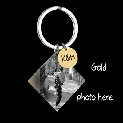 Personalized Photo Keychain with Initials - BigBeryl
