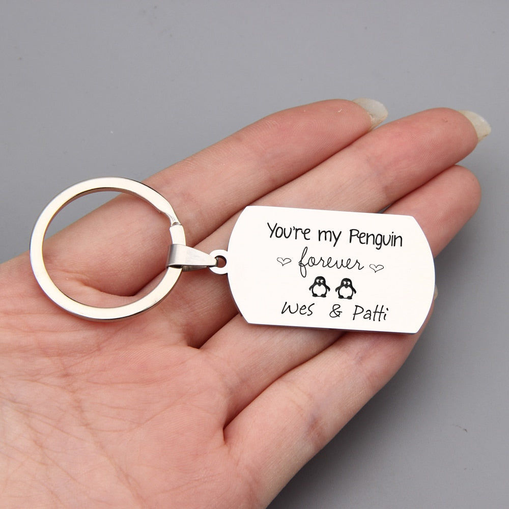 You Are My Penguin Keychain Personalized - BigBeryl
