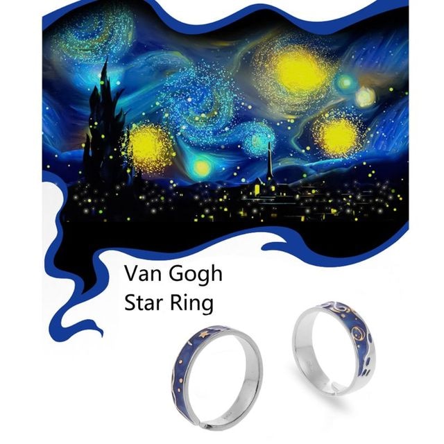 Van Gogh Starry Sky Open Rings - BigBeryl
