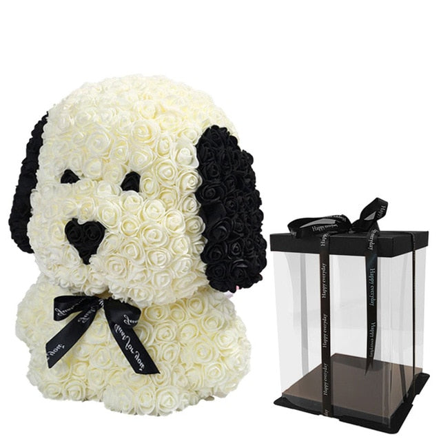 Forever Rose Puppy Dog With Box - BigBeryl