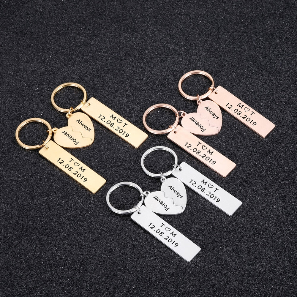 Customized Keychains Initials Custom Initials Keychain For Couples – BigBeryl