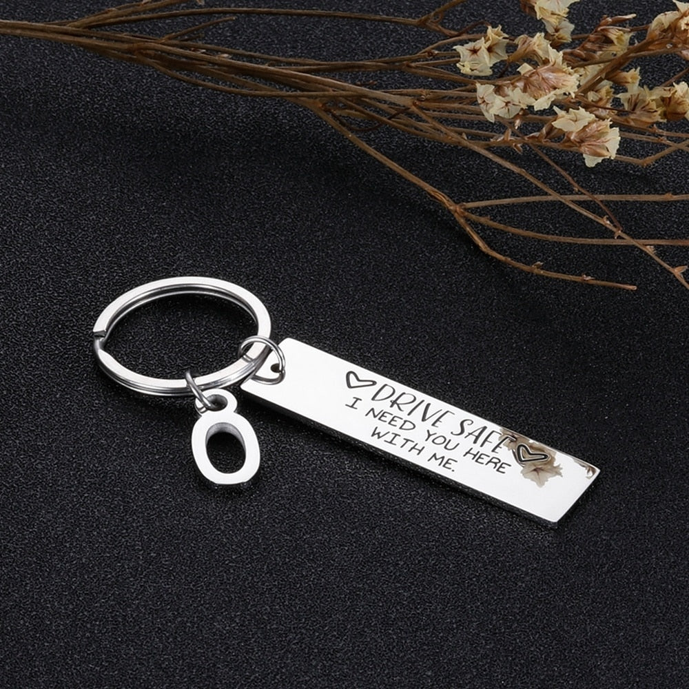 Drive Safe Personalized Keychain for Boyfriend Husband Gifts for Him