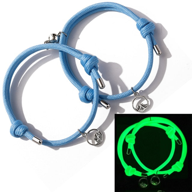 Glow In Dark Magnetic Bracelets For Couples - BigBeryl