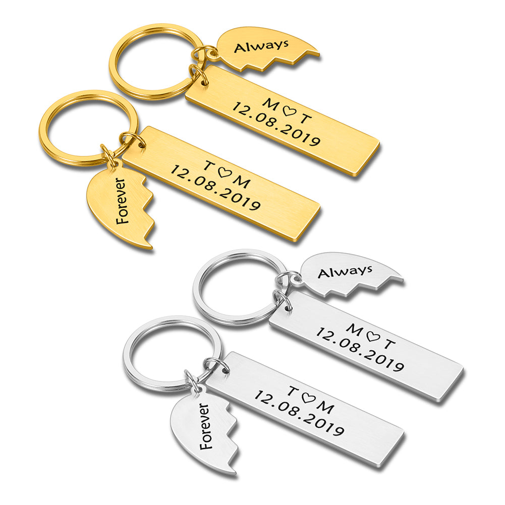Custom Initials Keychain For Couples - BigBeryl
