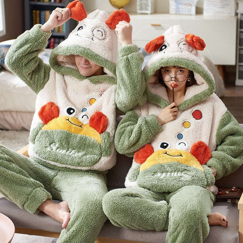Cute Crab Hoodie Pajama Sets - BigBeryl