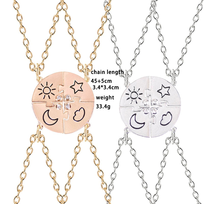 4 best friends forever necklaces