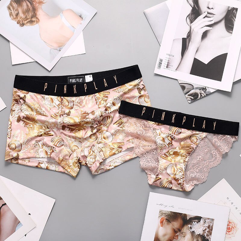 Satin Silk Matching Underwear Set For Couples - BigBeryl