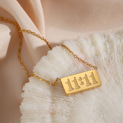 Amazon.com: Jelly 18K Gold Angel Number 11:11 Necklace | Gold 1111 Angel  Number Pendant | Make A Wish | Lucky Number | Gift for Her | Best Friend  Gift : Clothing, Shoes & Jewelry