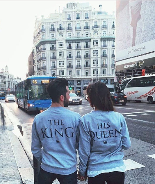 The King His Queen Matching Sweatshirts for Couples - BigBeryl