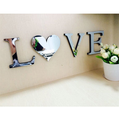 Love/Home Acrylic Mirror Wall Stickers - BigBeryl