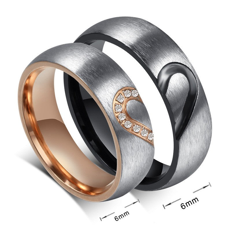 Heart Engraved Promise Rings for Couples - BigBeryl