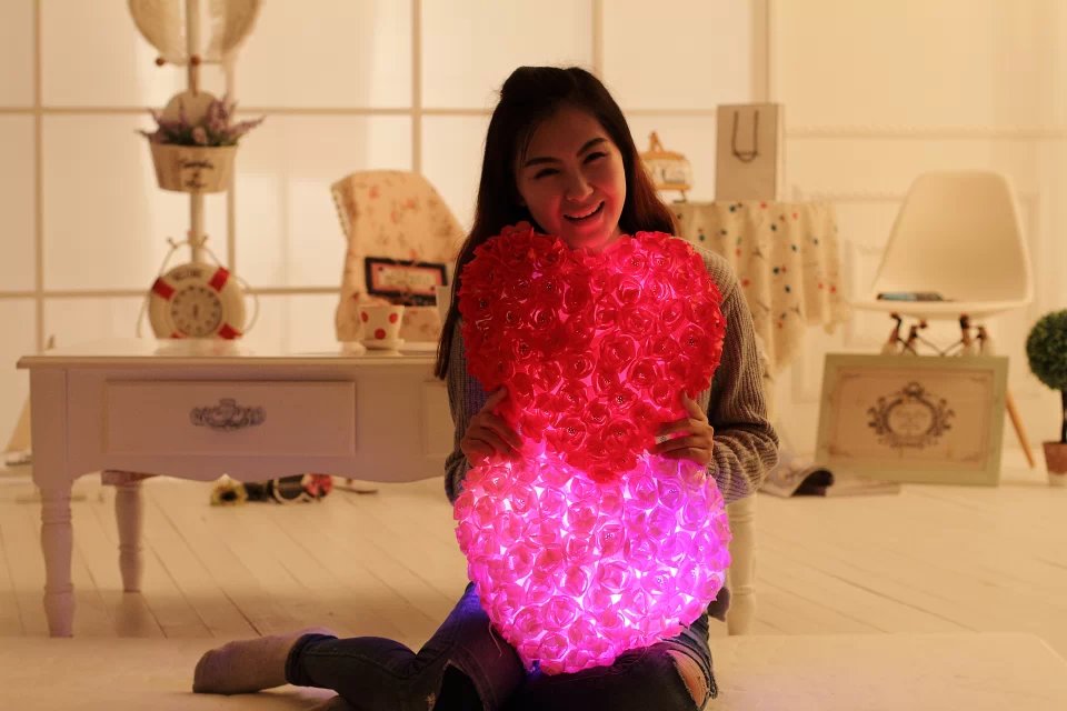 Heart Plush Luminous Pillow | Light Up Pillow - BigBeryl