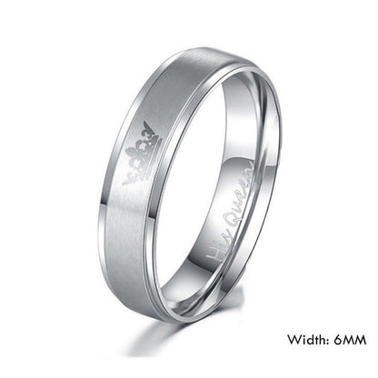Black King and Queen Crown Couple Rings - BigBeryl