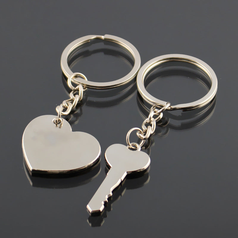 Heart Lock and Key Keychain for Couples - BigBeryl