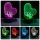 Heart Shaped Light 3D LED Lamps - BigBeryl