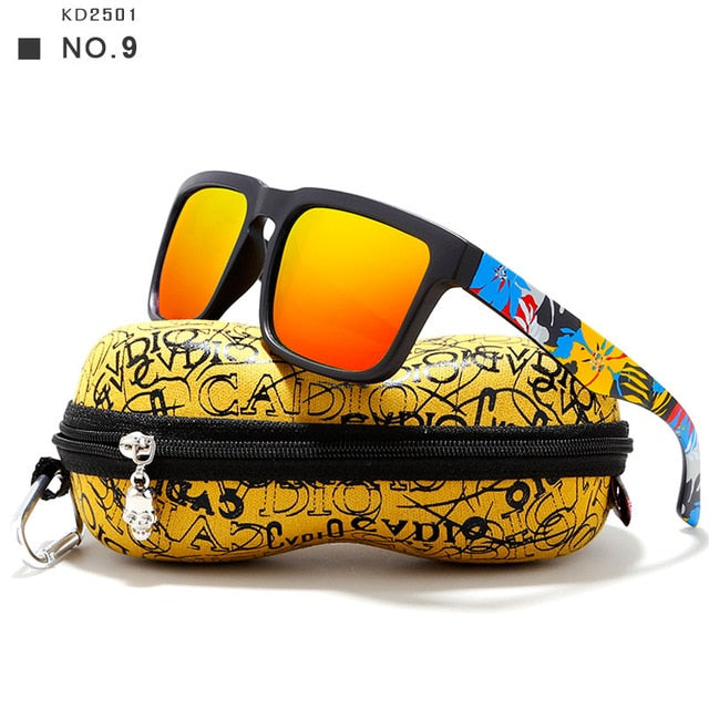Polarized Sunglasses For Men With Skull Zipper Peanut Case - BigBeryl