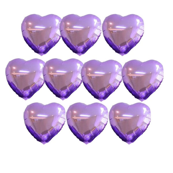 Heart Shaped Helium Balloons Set | Bridal Shower Balloons 10 Pcs/ Set - BigBeryl