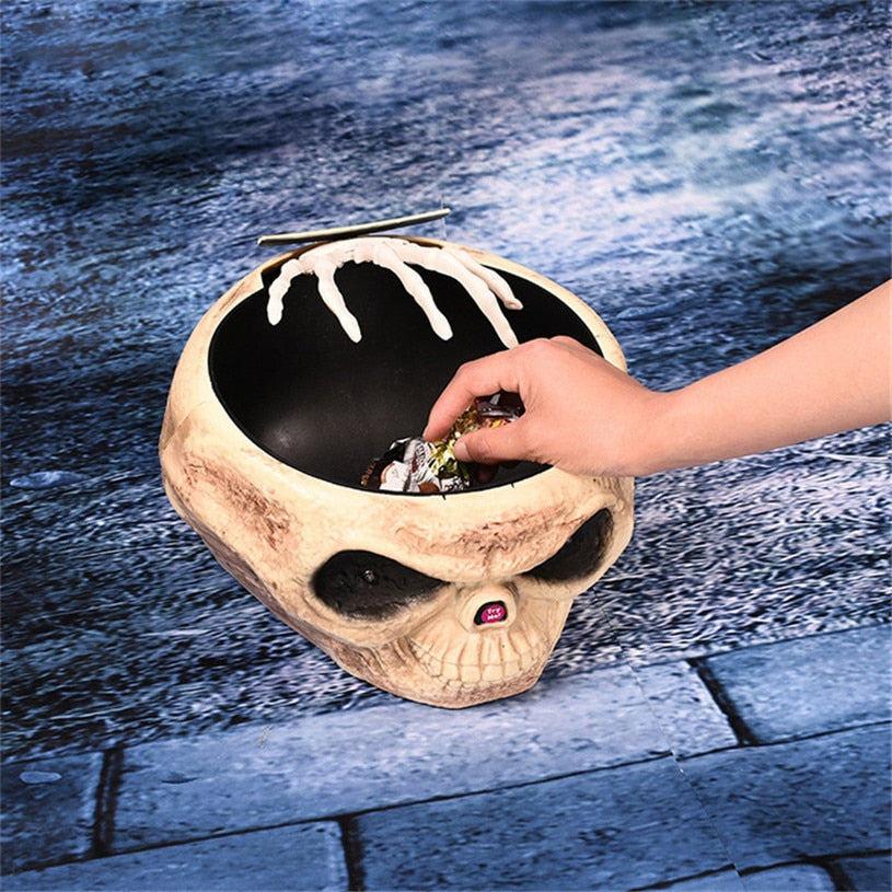 Halloween Animatronics Candy Bowl With Scary Hand - BigBeryl