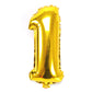 Number Foil Balloons 16 inches Gold Silver and Rose Gold - BigBeryl