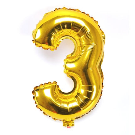 Number Foil Balloons 32 inches Gold Silver and Rose Gold - BigBeryl