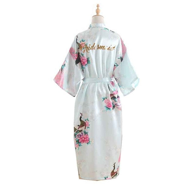 Bride And Bridesmaid Bridal Party Floral Kimono Robes - BigBeryl