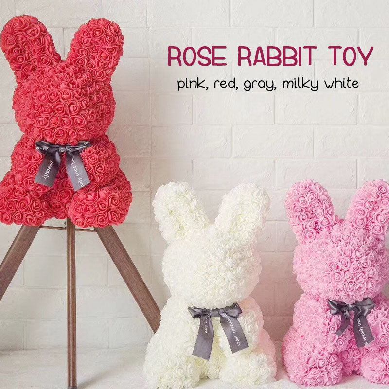 Forever Rose Flower Rabbit - BigBeryl