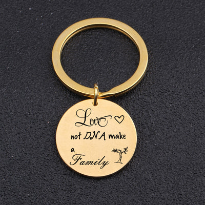LOVE MAKES A FAMILY Engraved Key Chain for Step Parents - BigBeryl