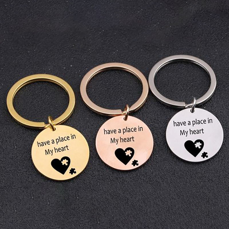 HAVE A PLACE IN MY HEART Engraved Key Chain for Couples - BigBeryl