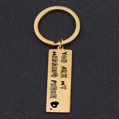 YOU'RE MY MISSING PIECE Engraved Key Chain for Couples - BigBeryl
