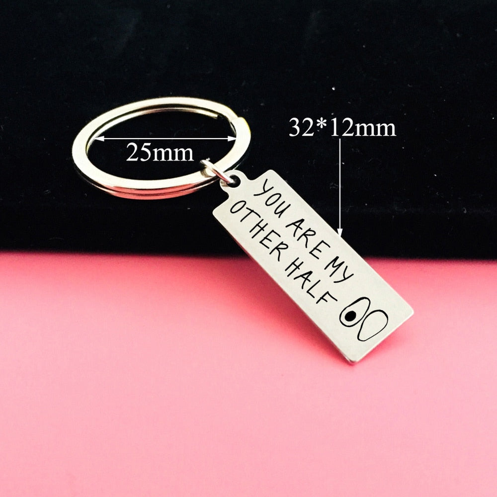 YOU'RE MY OTHER HALF Engraved Key Chain for Couples - BigBeryl