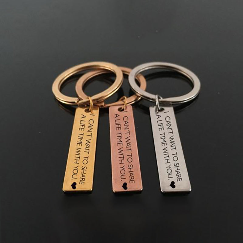 LIFETIME TOGETHER Engraved Key Chain for Couples - BigBeryl