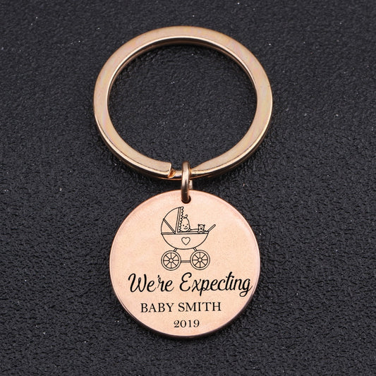 Engraved Keychain Gift For Expecting Parents - BigBeryl