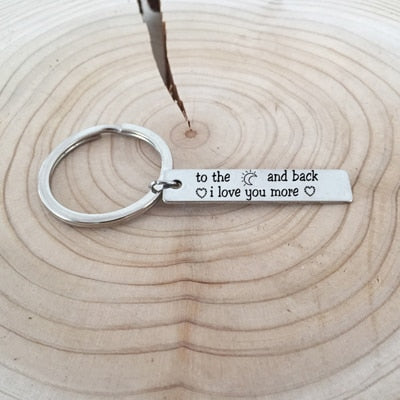 I LOVE YOU MORE Engraved Key Chain for Couples - BigBeryl