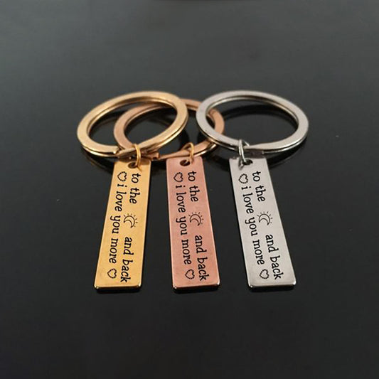 I LOVE YOU MORE Engraved Key Chain for Couples - BigBeryl