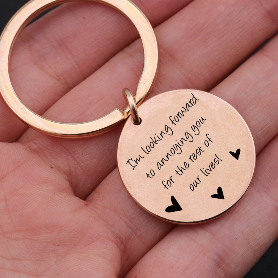 MARRIAGE PROPOSAL Engraved Key Chain for Couples - BigBeryl